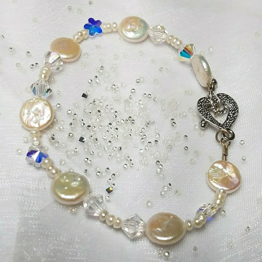 Swarovski pearl gemstone bracelet